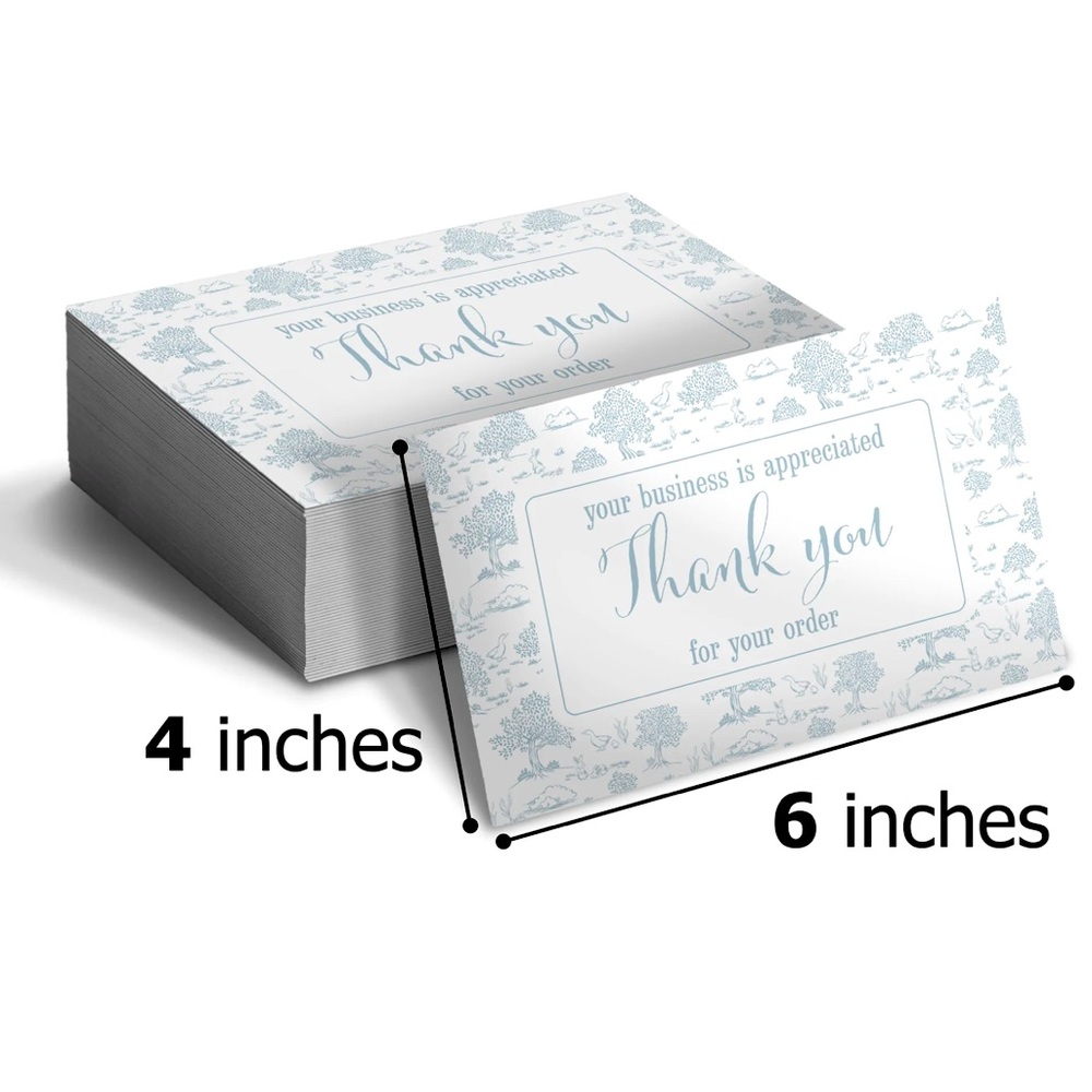 💙25 Premium Cardstock- Blue Toile cards 4 x 6 inch